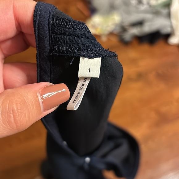 Sandro V Neck A Line Flowy Crepe Dress - Picture 6 of 6